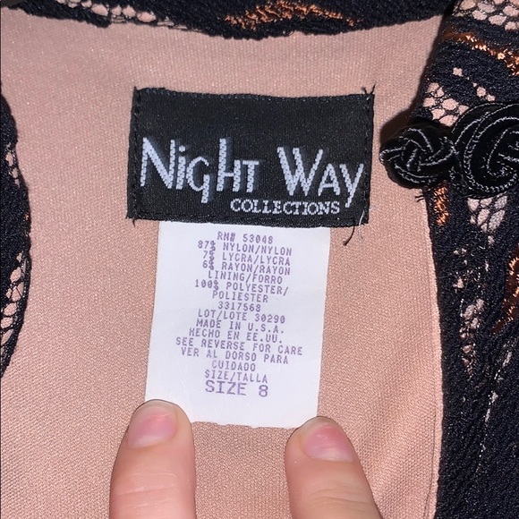 long printed dress black and nude - Picture 4 of 4